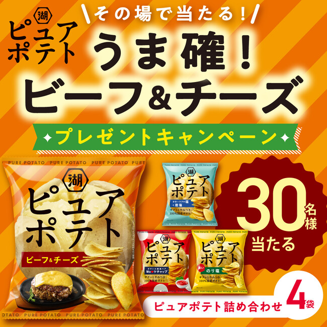 【「ピュアポテト ビーフ＆チーズ」発売記念Xキャンペーンを実施！】ピュアポテト4種詰め合わせを抽選で30名様にプレゼント