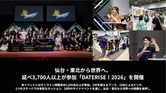 仙台・東北から世界へ。延べ3,700人以上が参加「DATERISE!2026」を開催