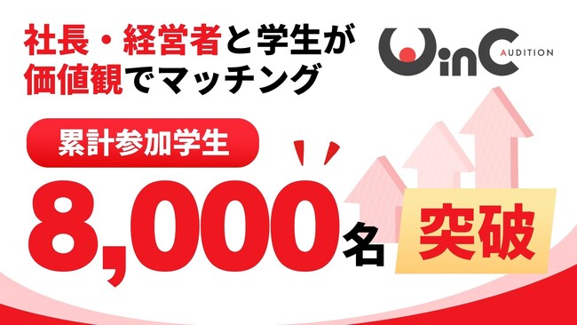 社長・経営者と学生がマッチングする就職イベント「WinC Audition」、参加学生数8,000人を突破