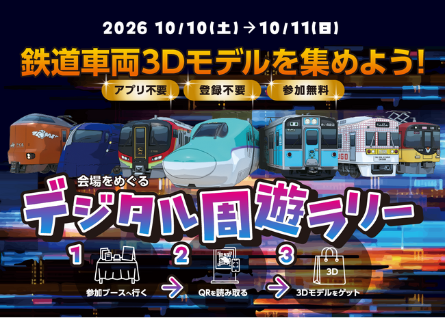 鉄道ゲームアプリ「プラチナ・トレイン」「ソダテツ」 第33回「鉄道フェスティバル」で、鉄道車両の3Dモデルを集めるデジタル周遊ラリーを開催！