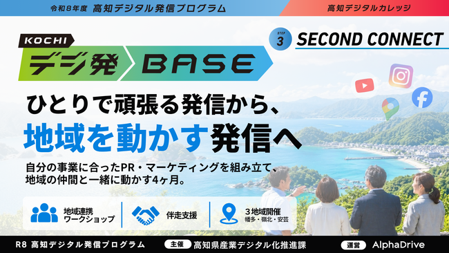 【高知デジタル発信プログラム デジ発BASE】Step3「SECOND CONNECT」参加者募集