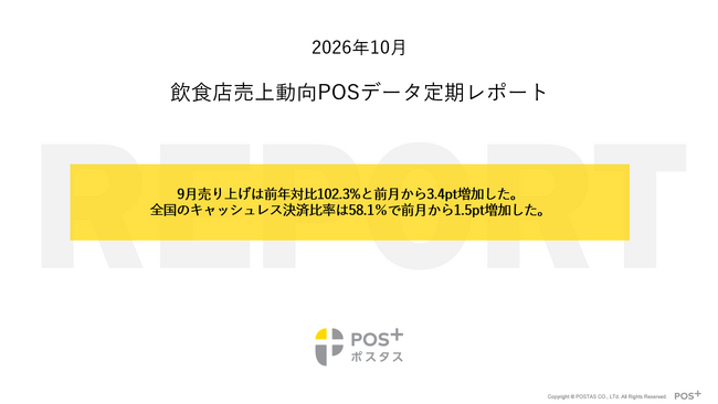 クラウド型モバイルPOSレジ「POS+(ポスタス)」飲食店売上動向レポート2026年10月