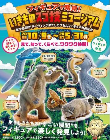 「フィギュアで発見！いきものスゴ技ミュージアム」を開催します。海洋堂高知「ダーウィンが来た！」カプセルフィギュア発売記念