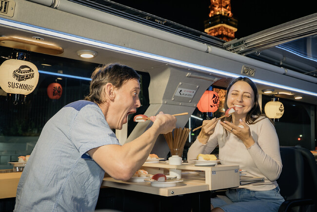 世界初の SUSHI BUS（走る回転寿司店）今週末より東京で運行スタート！！世界中から予約殺到、完売続出のお知らせ！