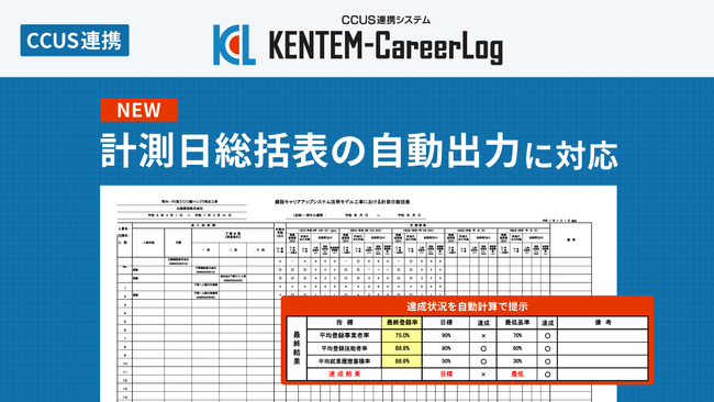 CCUS活用報告を効率化!KENTEM-CareerLogが「計測日総括表」の自動出力機能に対応