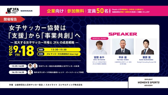 【開催報告】「女子サッカー協賛は支援から事業共創へ」
