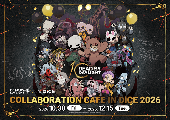 『Dead by Daylight』× DiCE コラボカフェが今年も開催！“歯をむき出しにしたトルテ”などコラボメニューや、人気イラストレーター「キーマン」描き起こしイラストを使用したグッズが多数！