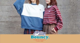 秋のお出かけ気分が弾む♪ふわふわ犬が目印のオリジナル「Bouncy.」シリーズから新作スウェットやラガーシャツが登場！　雑貨店・ブルーブルーエで10月16日発売