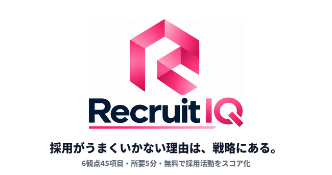 採用活動を6観点・45項目で100点満点に採点する無料ツール「Recruit IQ」を公開