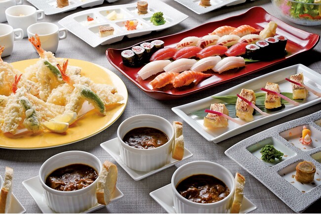 【明治記念館】忘年会・新年会におすすめ！鮨・天麩羅・鉄板焼「羽衣」の飲み放題付き宴会プラン！４名様からの宴席メニューをご提供中！