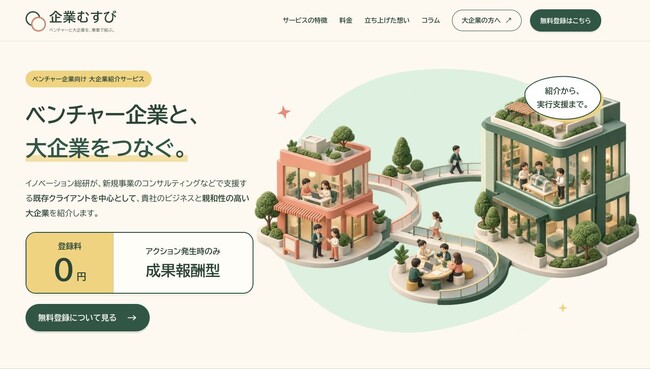 ベンチャー×大企業の販路開拓・共同開発の取組を前進させる｜イノベーション総研が「企業むすび」を提供開始