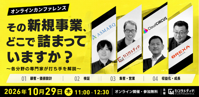 【共催セミナー開催】その新規事業、どこで詰まっていますか？ ～企画・検証・集客・営業・成長まで、各分野の専門家が打ち手を解説～