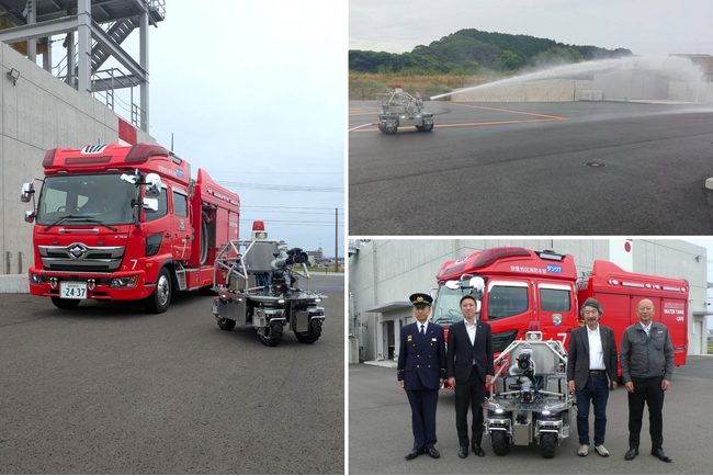 消防隊員が入れない火災現場へ。消火活動を支える消防ロボット「小型無人走行放水ロボット」 を開発