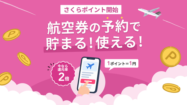 さくらトラベル、会員向けポイントサービスを開始！年内のお申込分は還元率が通常の2倍に
