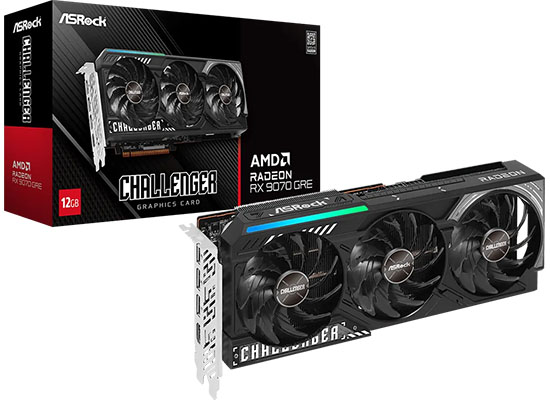 ASRockから、Radeon RX 9070 GRE搭載のトリプルファングラフィックボード「RX9070GRE CL 12G」を発売