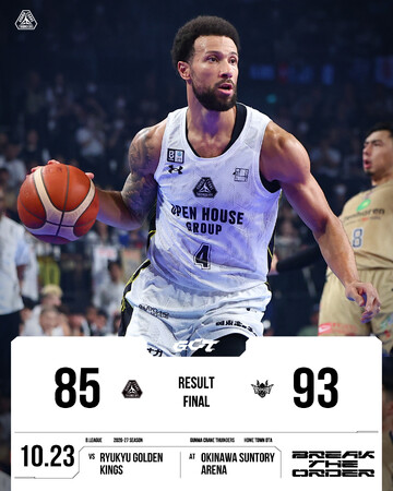 【群馬クレインサンダーズ：試合結果】10/23(金) vs 琉球ゴールデンキングス りそなグループ B.LEAGUE 2026-27 B.LEAGUE PREMIER リーグ戦