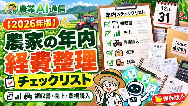 【無料・AIプロンプト集】農家の確定申告、準備は年内から。経費整理の判定キットを提供