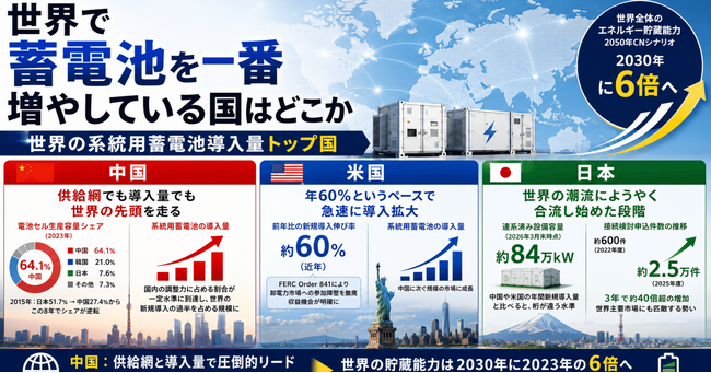 世界の系統用蓄電池、なぜ中国が首位に立ったのか――8年で逆転した勢力図を読み解くウェビナーを開催