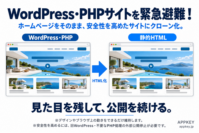 WordPress・PHPサイトを緊急避難！