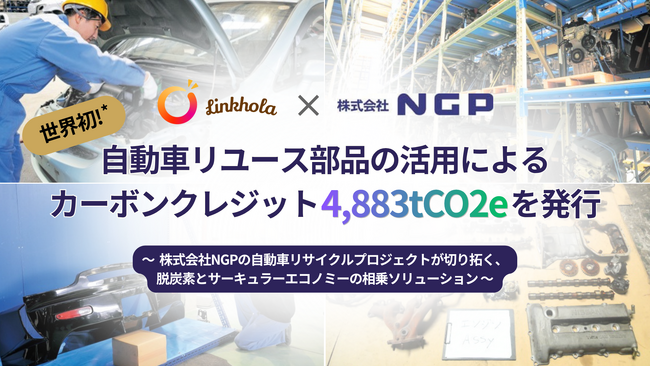 【世界初*】自動車パーツリユースによるEARTHSTORYボランタリークレジット4,883 tCO2e発行