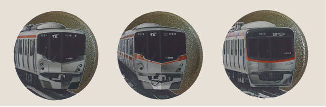 「車両レリーフ缶バッジ」発売開始！！～TX-1000系、TX-2000系、TX-3000系の高級感あふれる缶バッジが初登場～